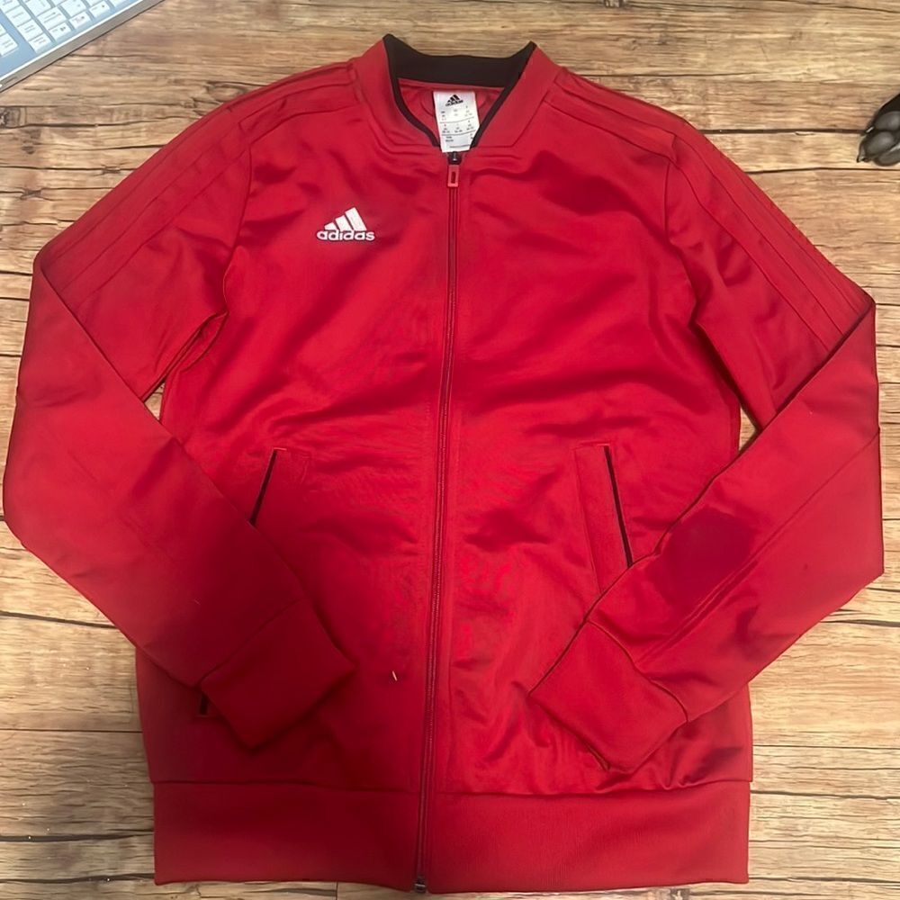 Small Red Adidas Condivo Zip Up Jacket